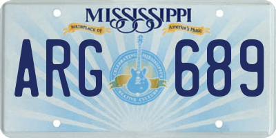 MS license plate ARG689