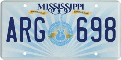 MS license plate ARG698