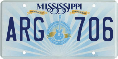 MS license plate ARG706