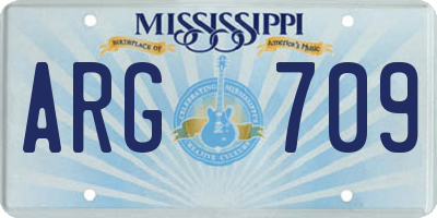 MS license plate ARG709