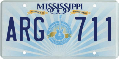 MS license plate ARG711