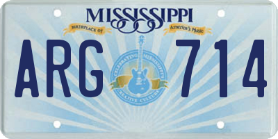 MS license plate ARG714