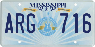 MS license plate ARG716