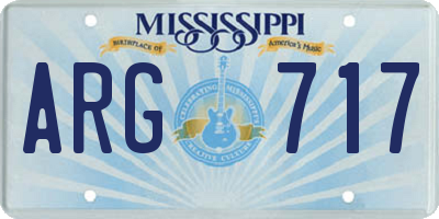 MS license plate ARG717