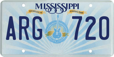 MS license plate ARG720