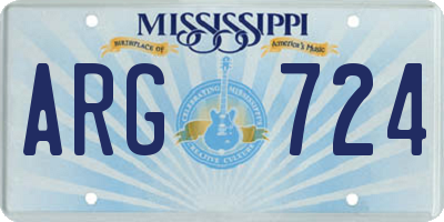 MS license plate ARG724