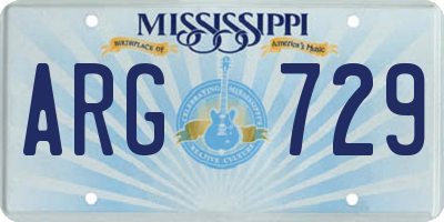MS license plate ARG729
