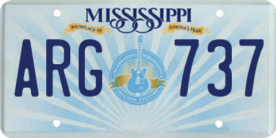 MS license plate ARG737