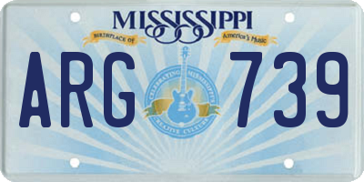 MS license plate ARG739