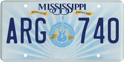 MS license plate ARG740