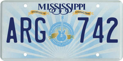 MS license plate ARG742