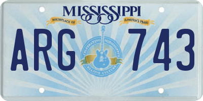 MS license plate ARG743