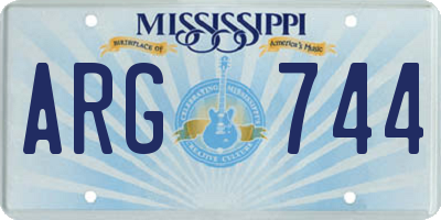MS license plate ARG744