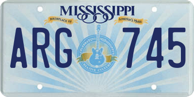 MS license plate ARG745