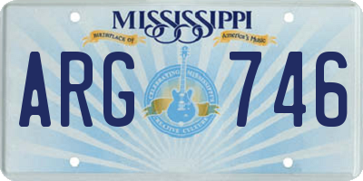 MS license plate ARG746