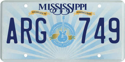 MS license plate ARG749