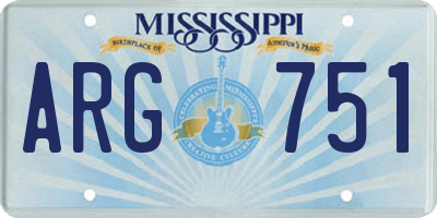 MS license plate ARG751