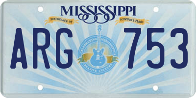 MS license plate ARG753