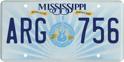 MS license plate ARG756
