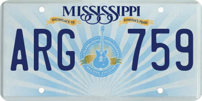 MS license plate ARG759
