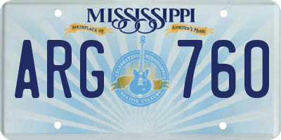 MS license plate ARG760
