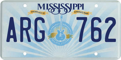 MS license plate ARG762