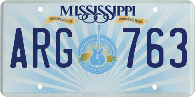 MS license plate ARG763