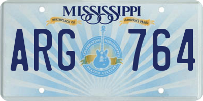 MS license plate ARG764
