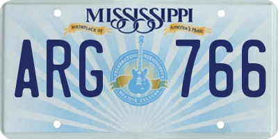 MS license plate ARG766