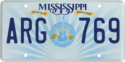 MS license plate ARG769