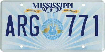 MS license plate ARG771