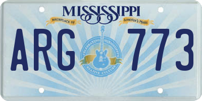 MS license plate ARG773