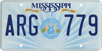 MS license plate ARG779
