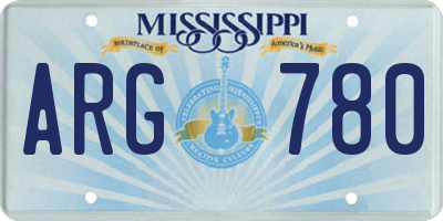 MS license plate ARG780