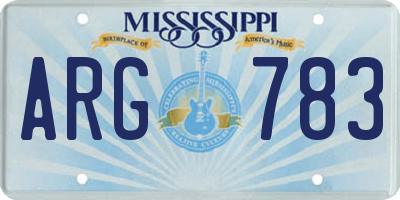 MS license plate ARG783
