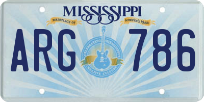 MS license plate ARG786