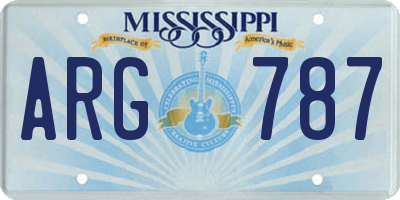 MS license plate ARG787
