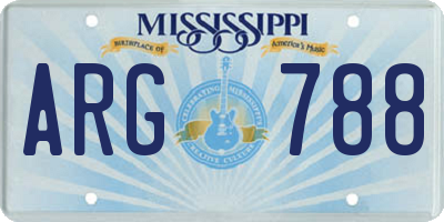 MS license plate ARG788
