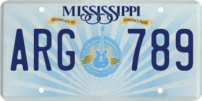 MS license plate ARG789