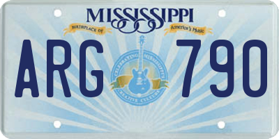MS license plate ARG790