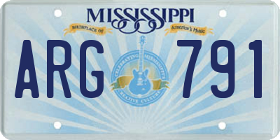 MS license plate ARG791