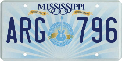 MS license plate ARG796