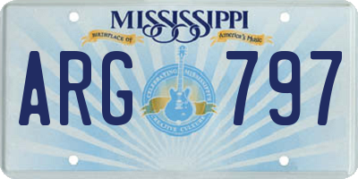 MS license plate ARG797