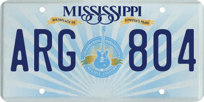 MS license plate ARG804