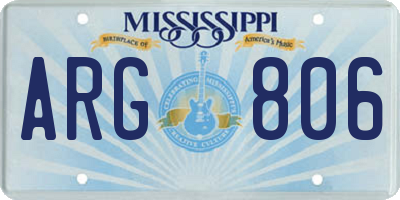 MS license plate ARG806