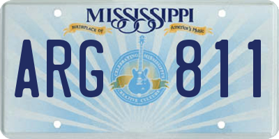 MS license plate ARG811