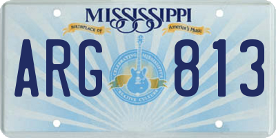 MS license plate ARG813