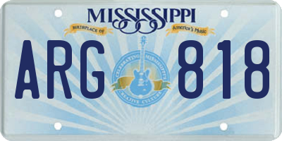 MS license plate ARG818