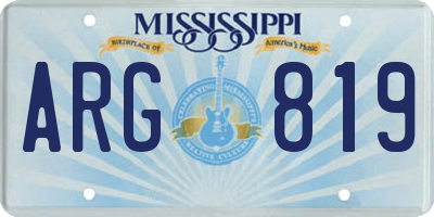 MS license plate ARG819