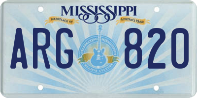 MS license plate ARG820